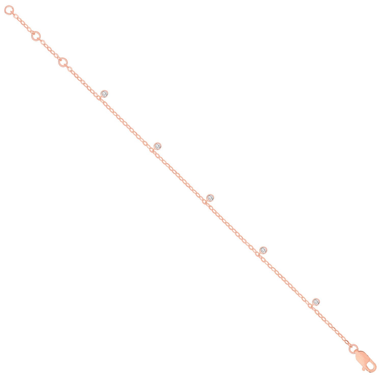 9ct Rose Gold Rub-Over 0.10ctw Diamond Bracelet - Fine Bracelet - Certified Authentic – Luxury Jewellery by Imperial T