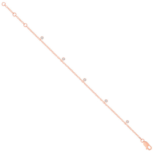 9ct Rose Gold Rub-Over 0.10ctw Diamond Bracelet - Fine Bracelet - Certified Authentic – Luxury Jewellery by Imperial T