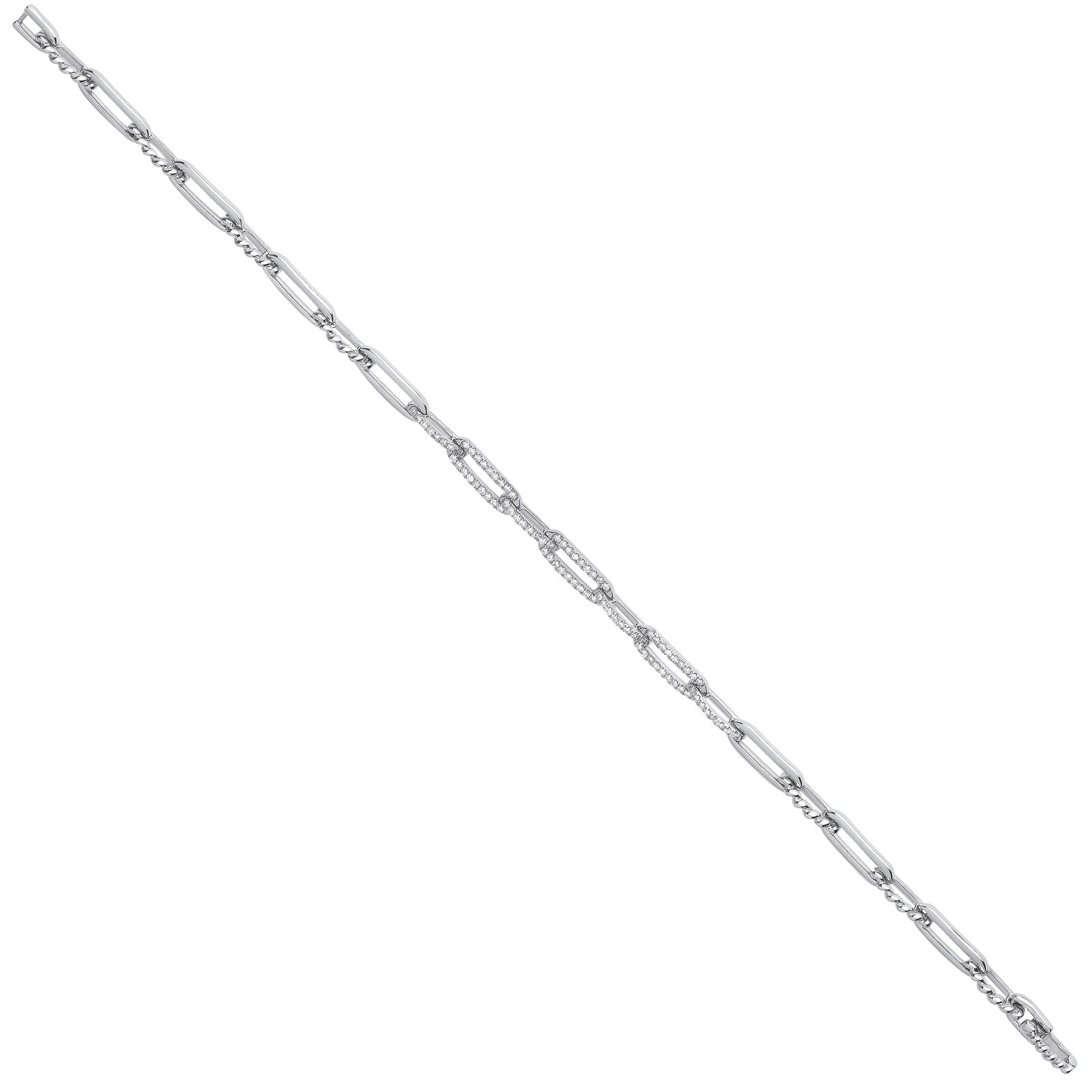 9ct White Gold 0.42ct Curb Bracelet - Fine Bracelet - Certified Authentic - Swiss Made – Luxury Jewellery by Imperial
