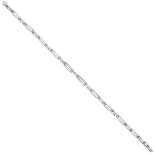 9ct White Gold 0.42ct Curb Bracelet - Fine Bracelet - Certified Authentic - Swiss Made – Luxury Jewellery by Imperial