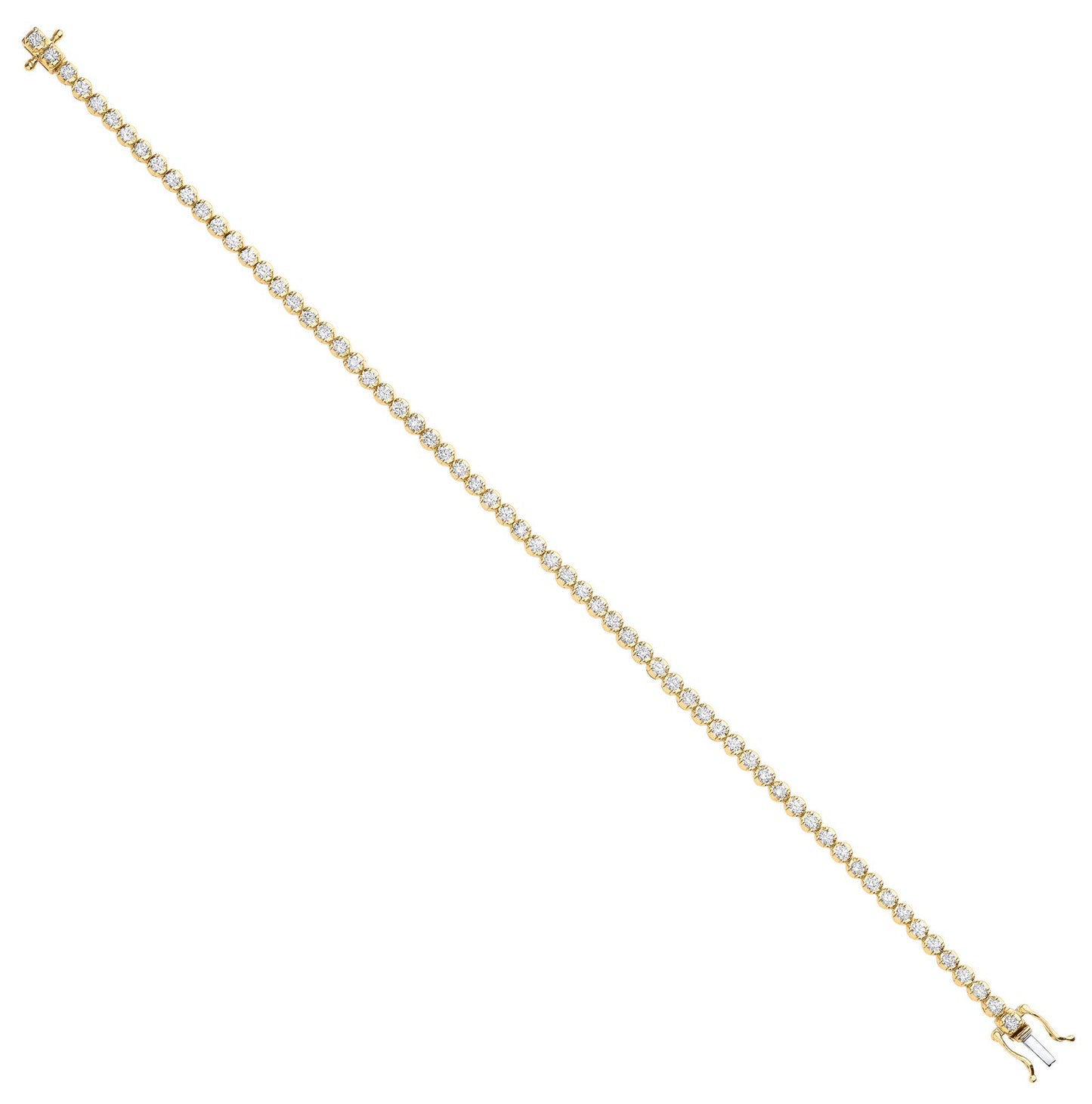 18ct Yellow Gold 2.00ct Diamond Tennis Bracelet