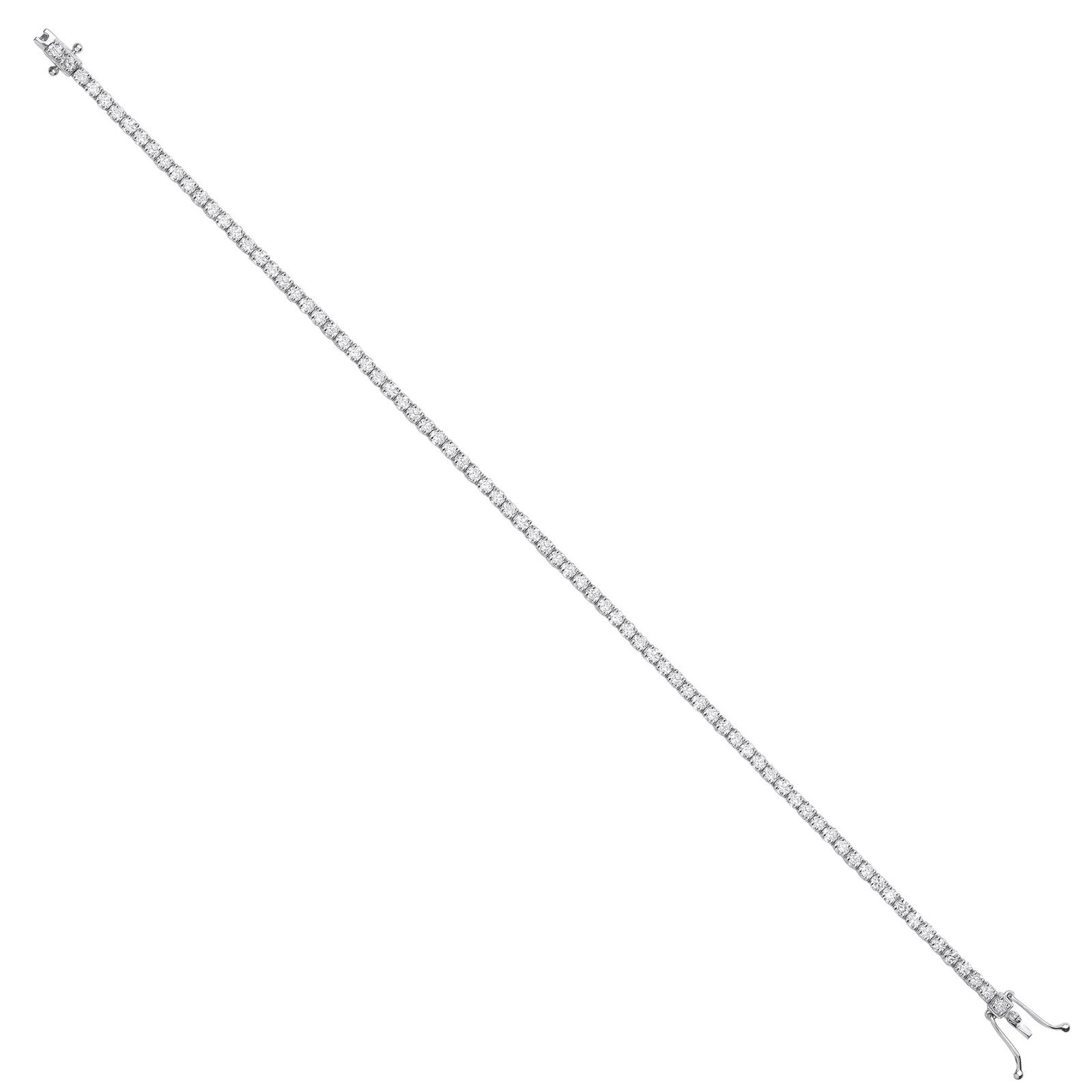 18ct White 4 Claws 3.00ct Diamond Tennis Bracelet