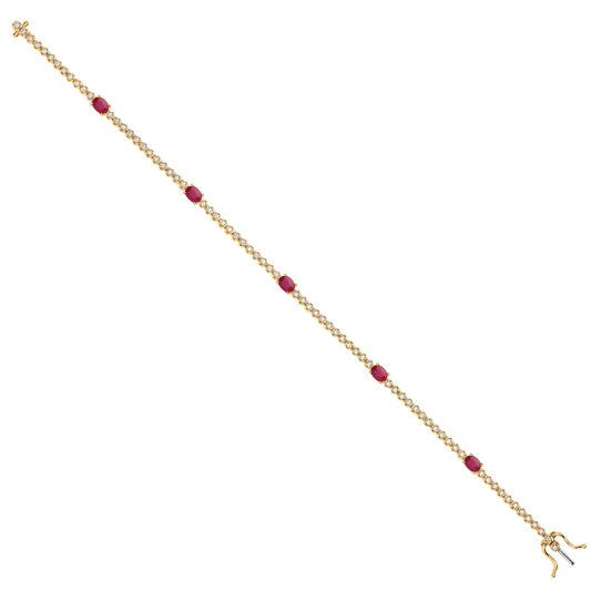 9ct Yellow Gold Bracelet 0.40ct Diamond 1.15ct Ruby - Fine Bracelet - Certified Authentic – Luxury Jewellery by Imperi