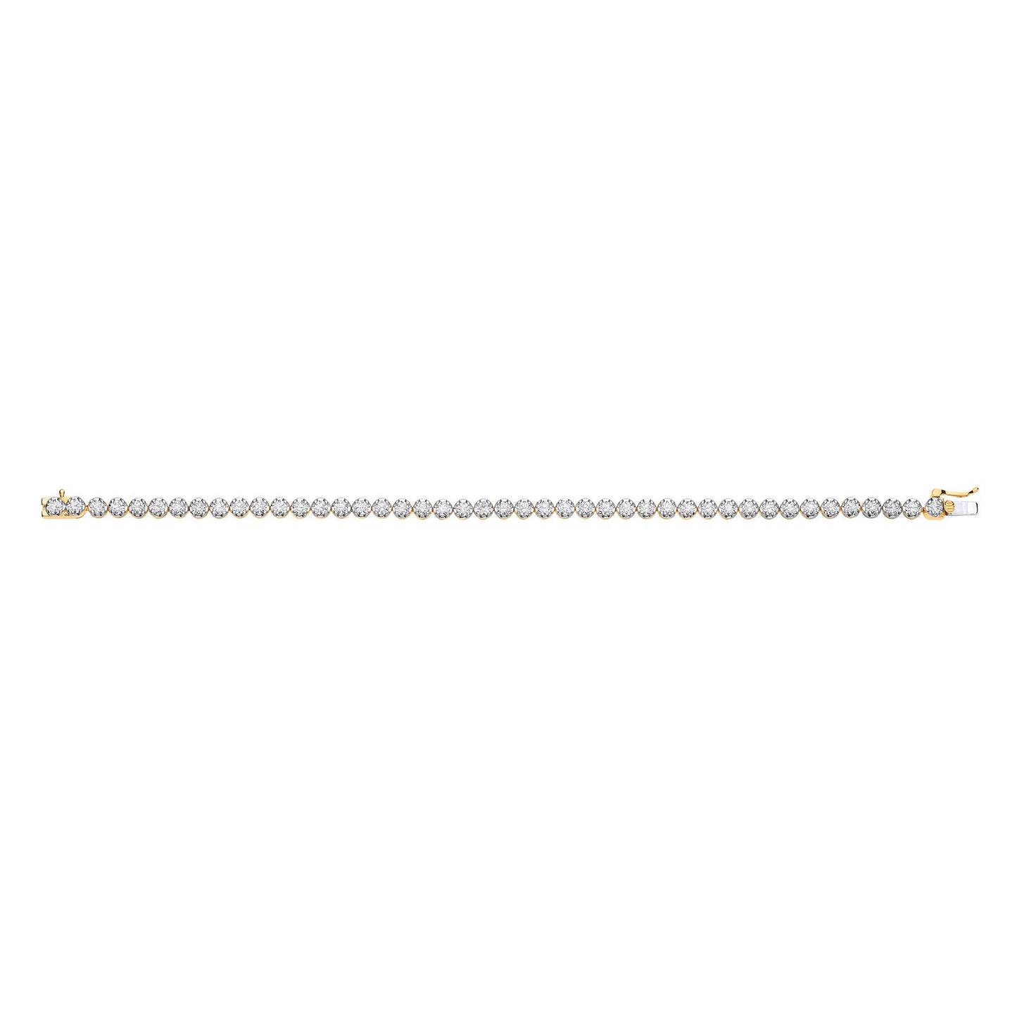 18ct Yellow Gold 5.00ct Diamond Tennis Bracelet