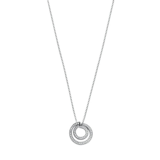 9ct White Gold 0.31ct Diamond Circle Pendant with 18in/45cm Chain - Fine Necklace - Certified – Luxury Jewellery by Im
