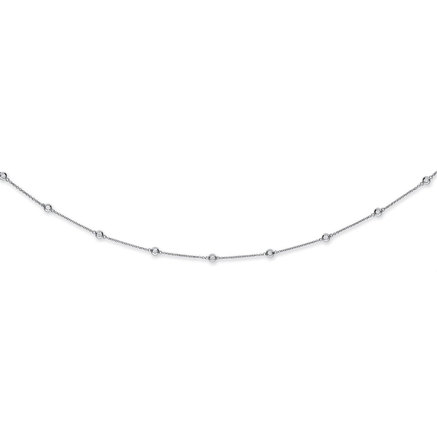 18ct White Gold 2.00ct Diamond By The Yard Necklace(36in/91cm)
