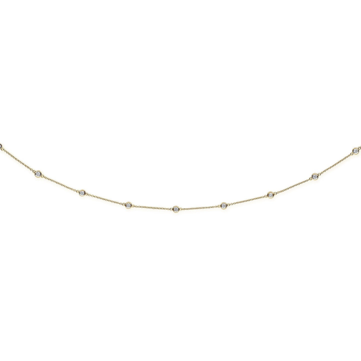 18ct Yellow Gold 2.00ct Diamond By The Yard Necklace (36in/91cm) Chain