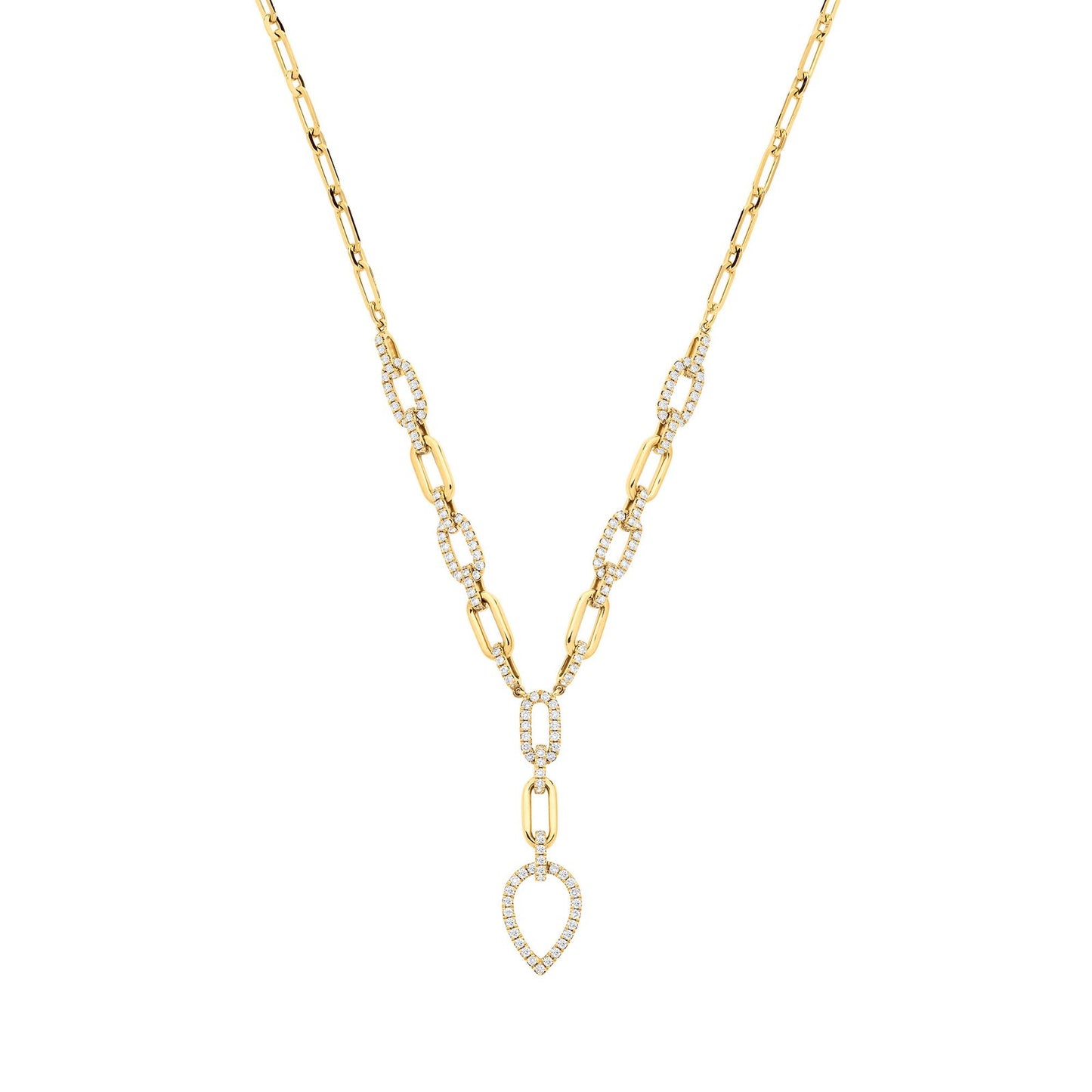18ct Yellow Gold Pear Shaped Drop Necklace 1.30ctw