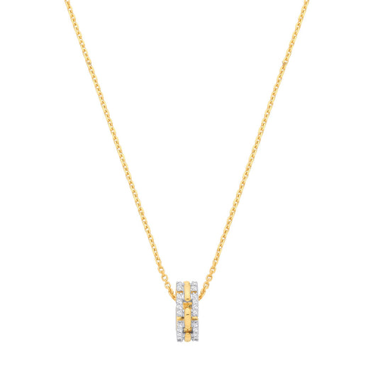 9ct Yellow Gold 0.20ctw Circle Necklace - Fine Necklace - Certified Authentic - Swiss Made – Luxury Jewellery by Imper