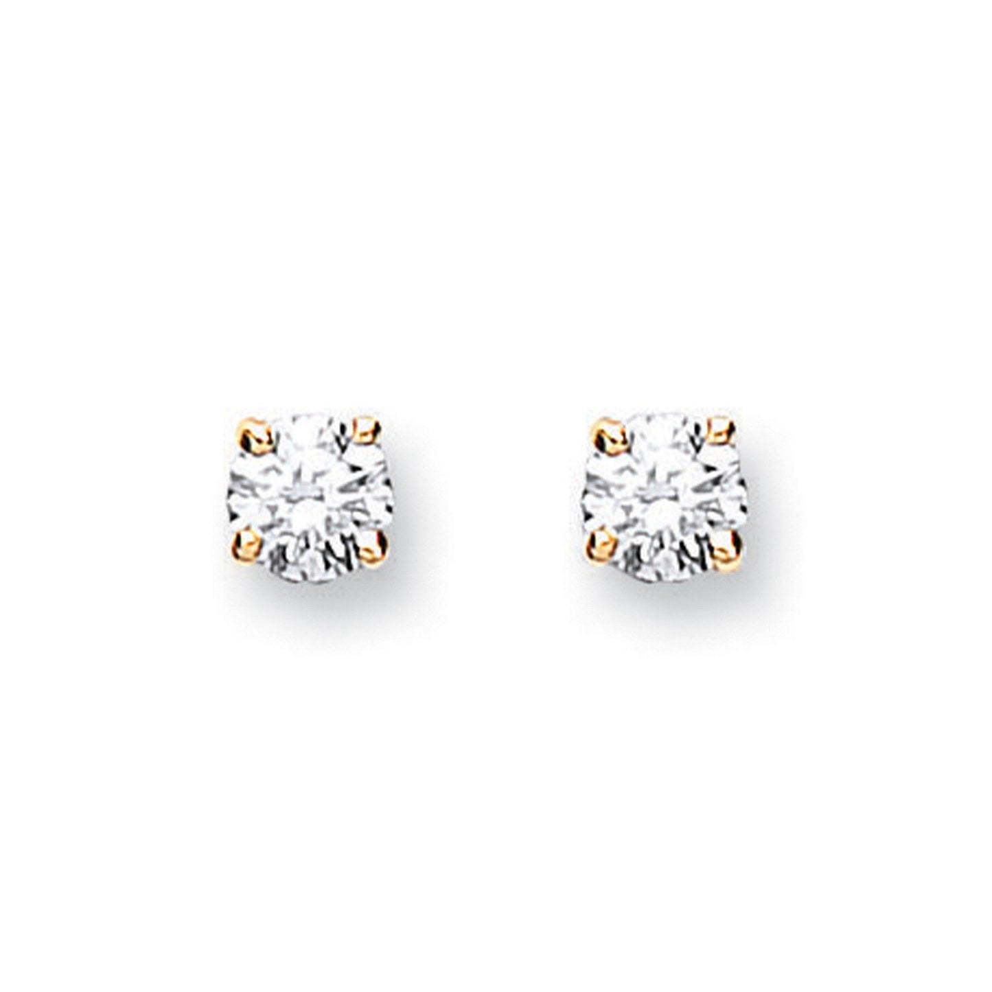 18ct Yellow Gold 0.25ct Claw Set Diamond Stud Earrings