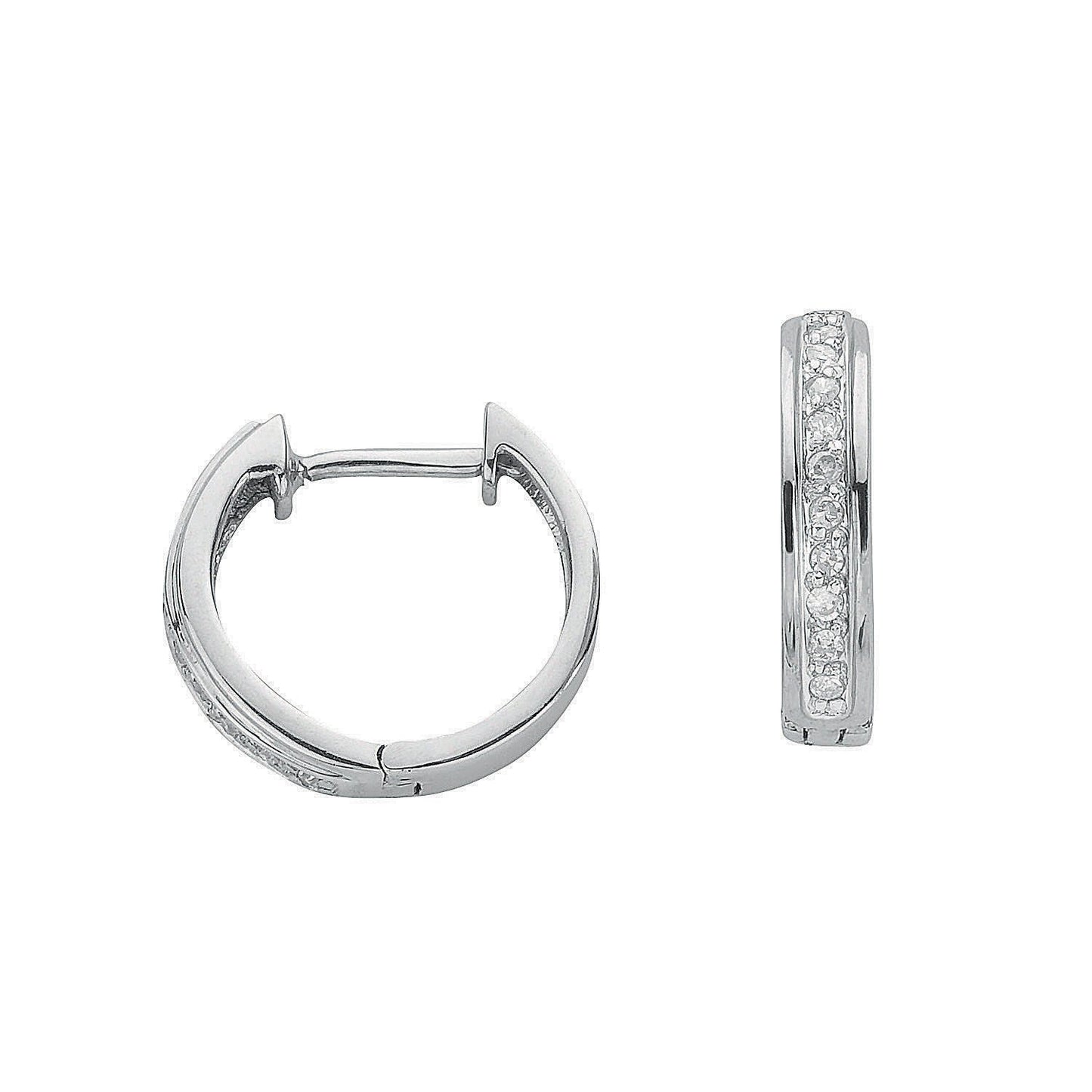 9ct White Gold 0.10ct Diamond Earrings - Fine Ring - Certified Authentic - Swiss Made – Luxury Jewellery by Imperial T