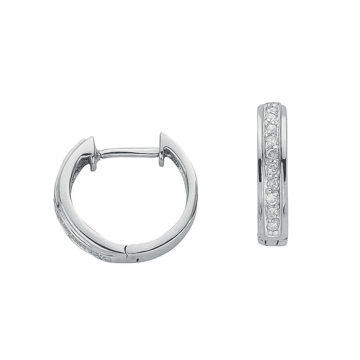 9ct White Gold 0.10ct Diamond Earrings - Fine Ring - Certified Authentic - Swiss Made – Luxury Jewellery by Imperial T