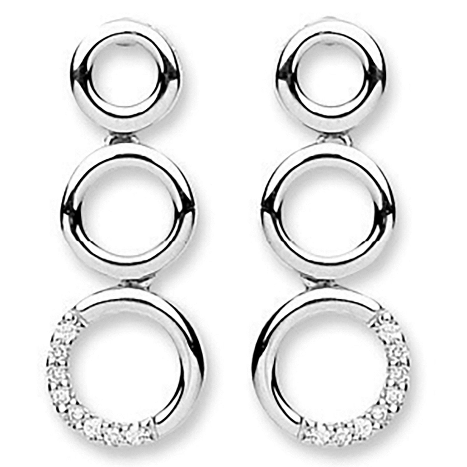 9ct White Gold 0.08ct Diamond Drop Earrings - Fine Ring - Certified Authentic - Swiss Made – Luxury Jewellery by Imper