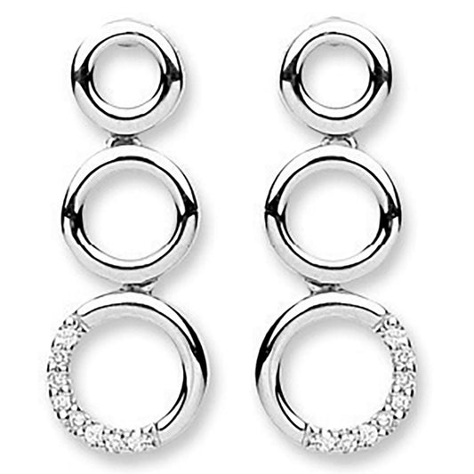 9ct White Gold 0.08ct Diamond Drop Earrings - Fine Ring - Certified Authentic - Swiss Made – Luxury Jewellery by Imper