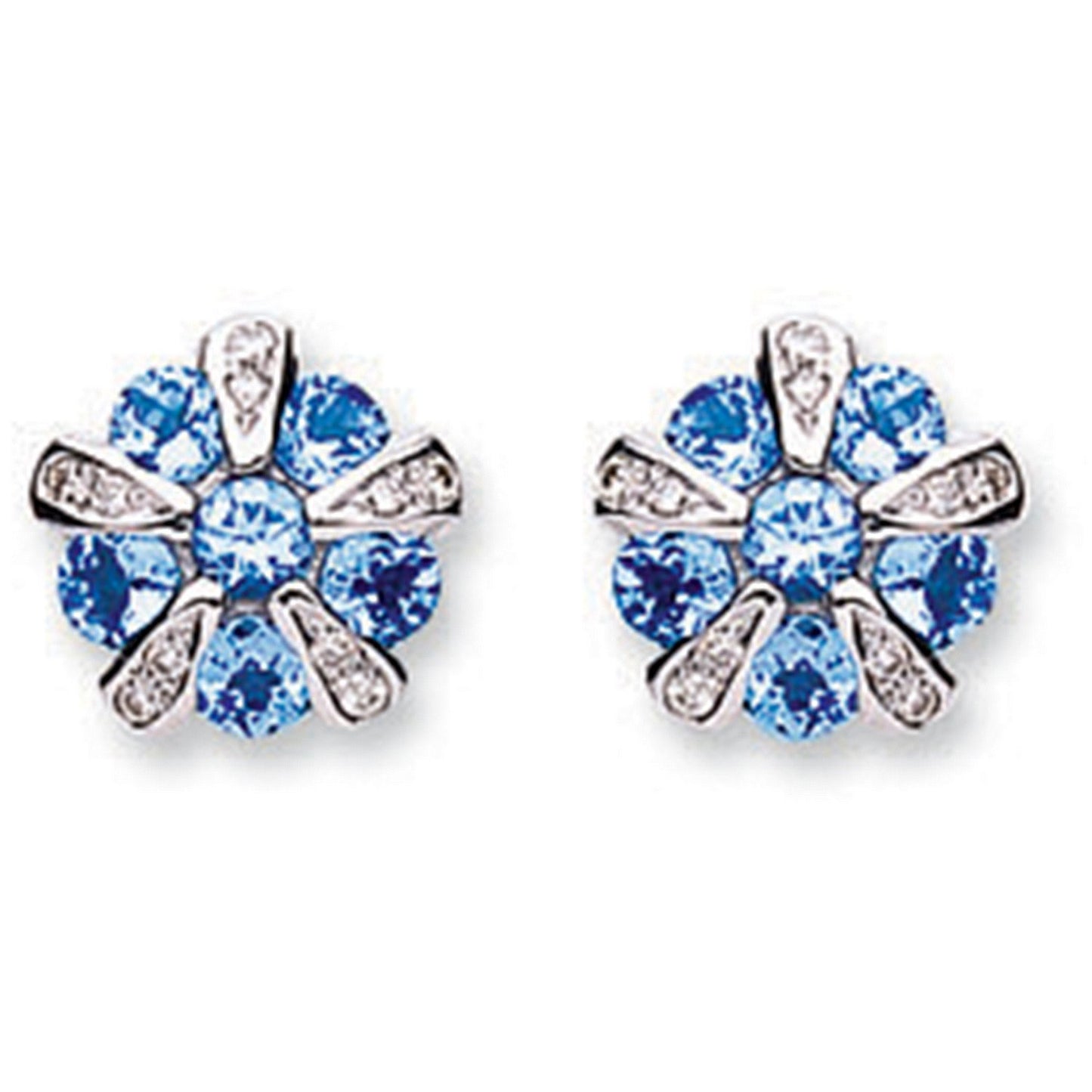 9ct White Gold 0.08ct Diamond & 0.44ct Tanzanite Earrings - Fine Ring - Certified Authentic – Luxury Jewellery by Impe