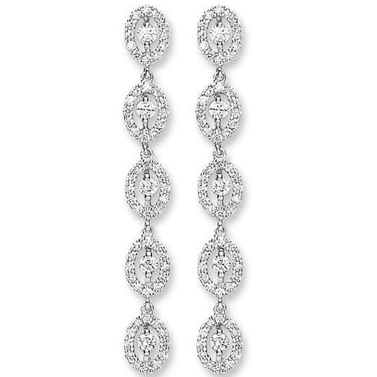 18ct White Gold 1.29ct Diamond Drop Earrings