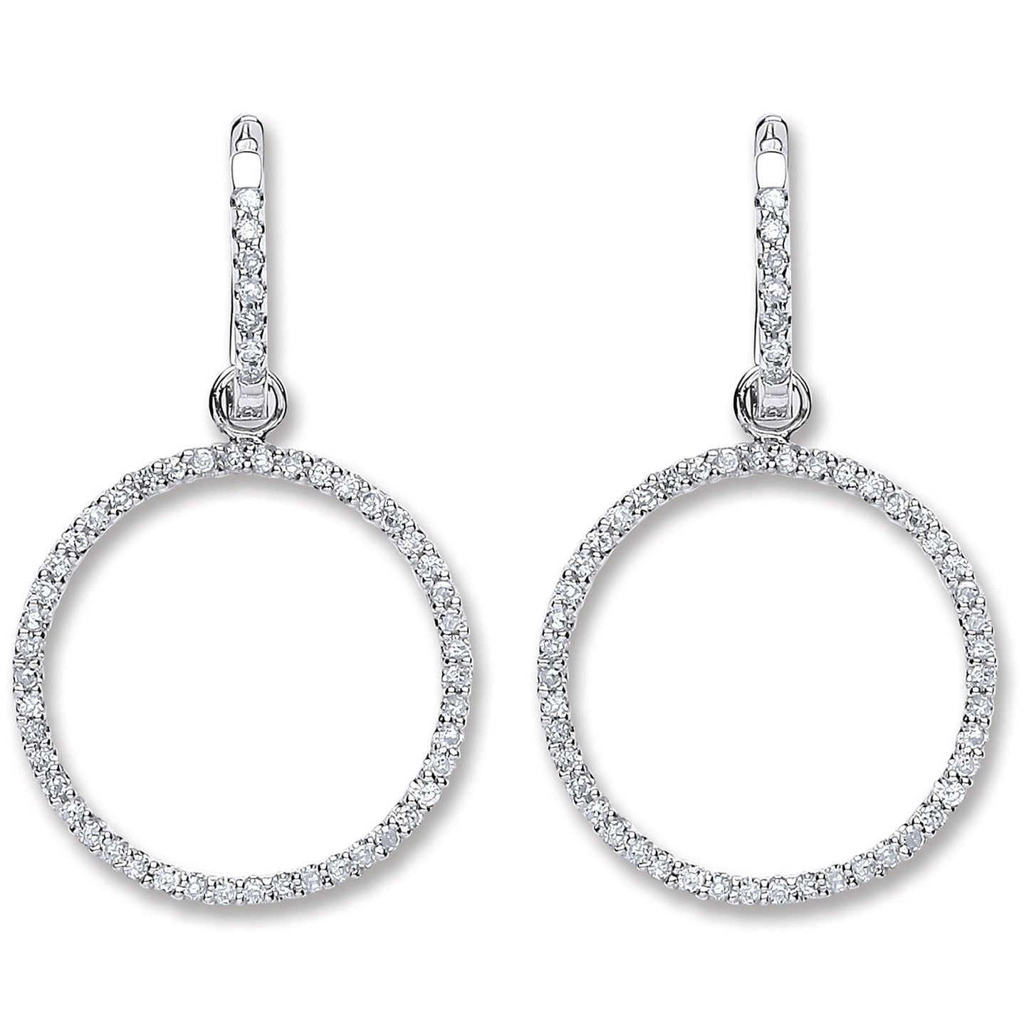 18ct White Gold 0.55ct Diamond Drop Earrings