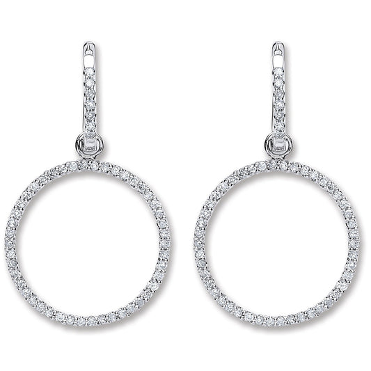 18ct White Gold 0.55ct Diamond Drop Earrings
