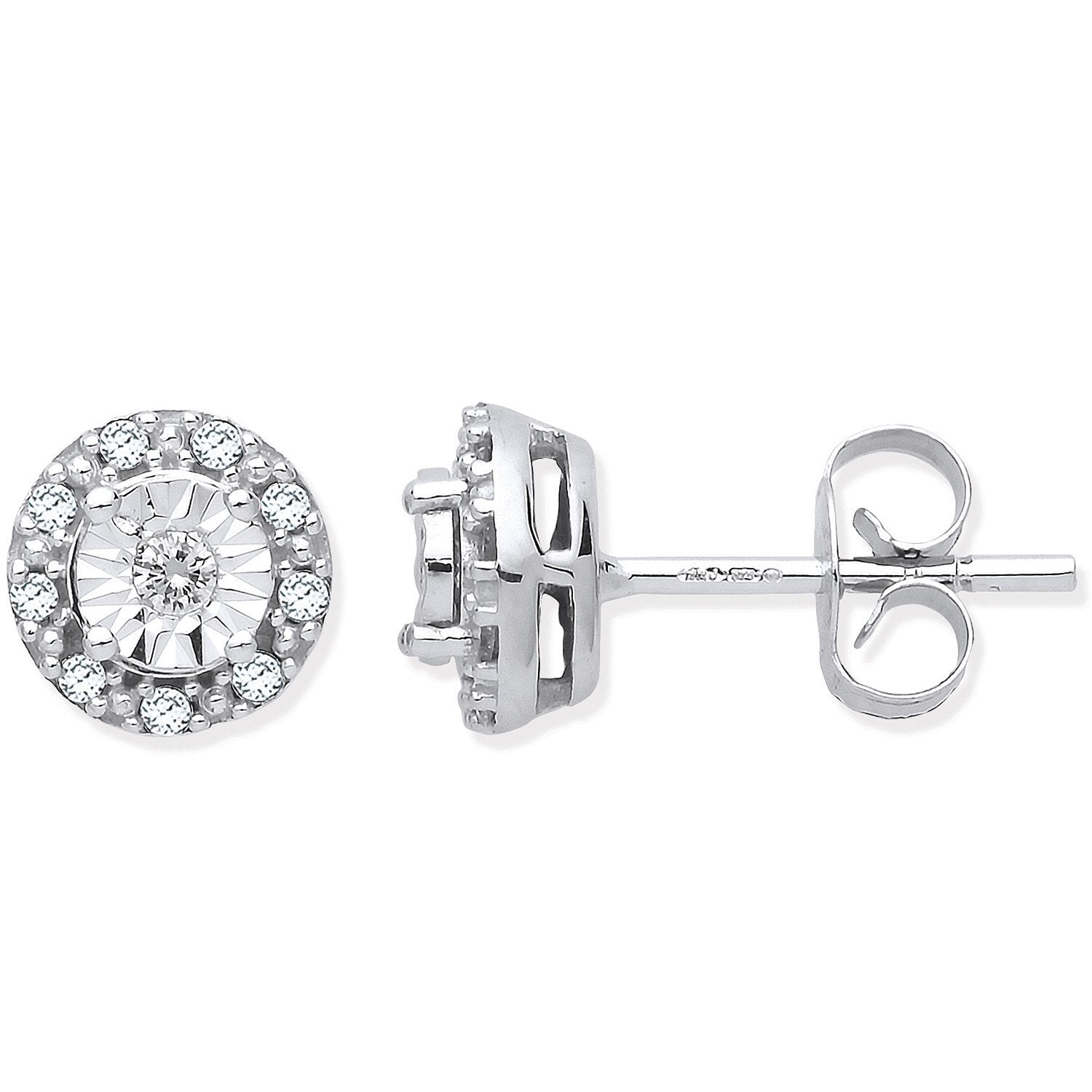 9ct White Gold 0.13ct Dia Stud Earrings - Fine Ring - Certified Authentic - Swiss Made – Luxury Jewellery by Imperial
