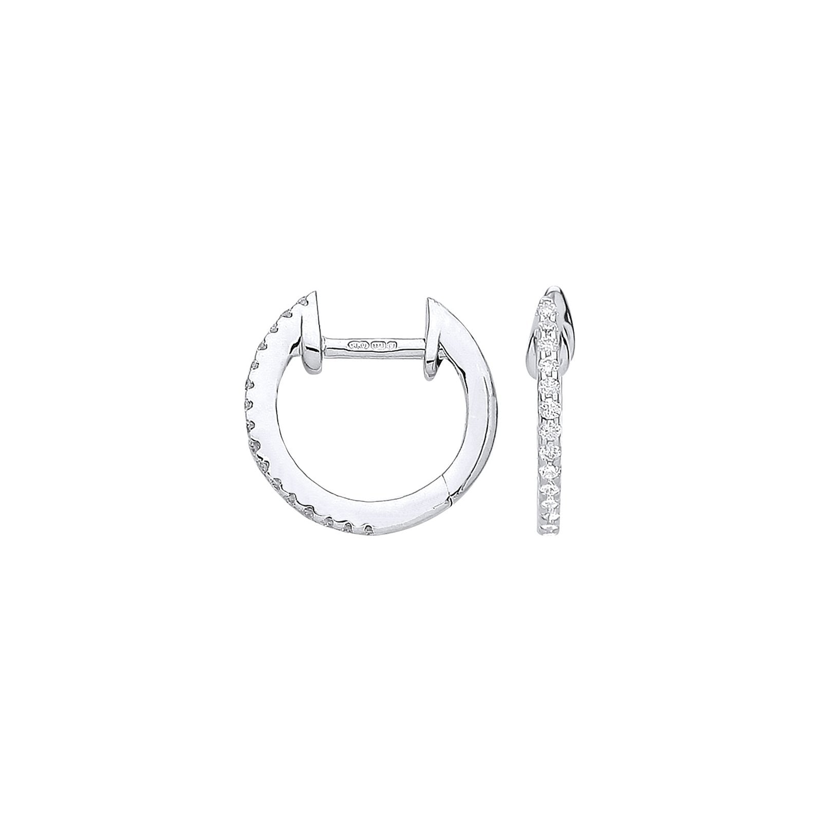 9ct White Gold 0.10ct Diamond Earrings - Fine Ring - Certified Authentic - Swiss Made – Luxury Jewellery by Imperial T