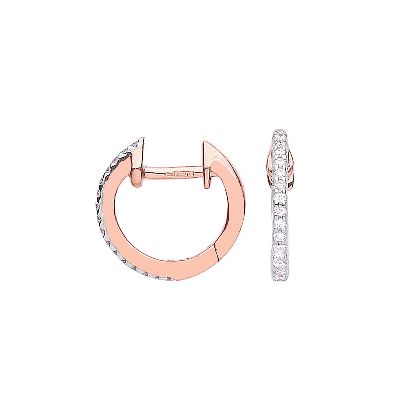 9ct Rose Gold 0.10ct Diamond Earrings - Fine Ring - Certified Authentic - Swiss Made – Luxury Jewellery by Imperial Ti