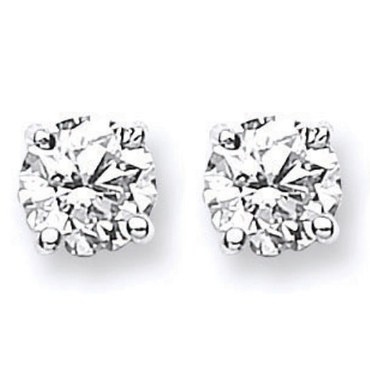 18ct White Gold 1.40 - 1.50ct Claw Set Diamond Stud Earrings