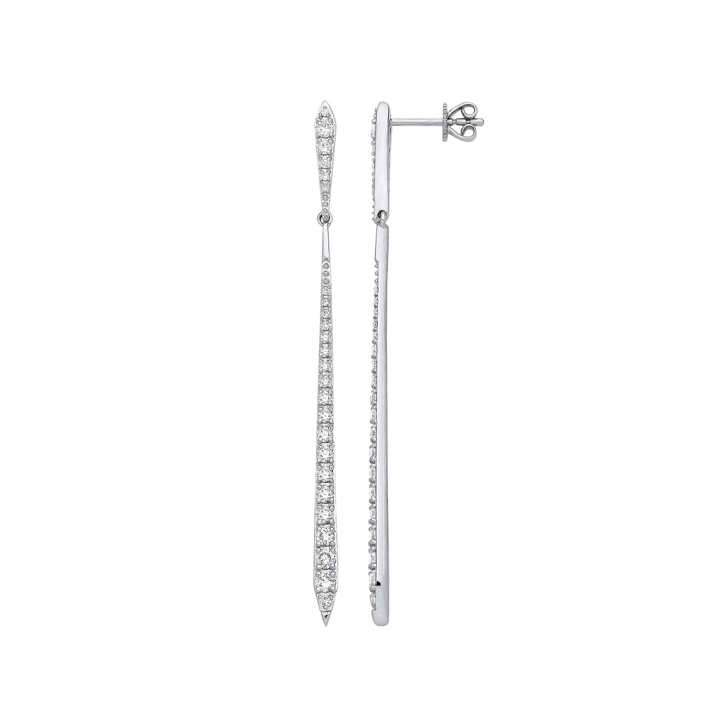 18ct White Gold 1.00ctw Drop Earrings