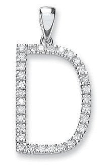 9ct White Gold 0.21ct Diamond D Initial - Luxury Watch - Certified Authentic - Swiss Made – Luxury Watch by Imperial T