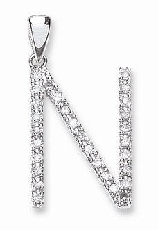 9ct White Gold 0.22ct Diamond N Initial - Luxury Watch - Certified Authentic - Swiss Made – Luxury Watch by Imperial T