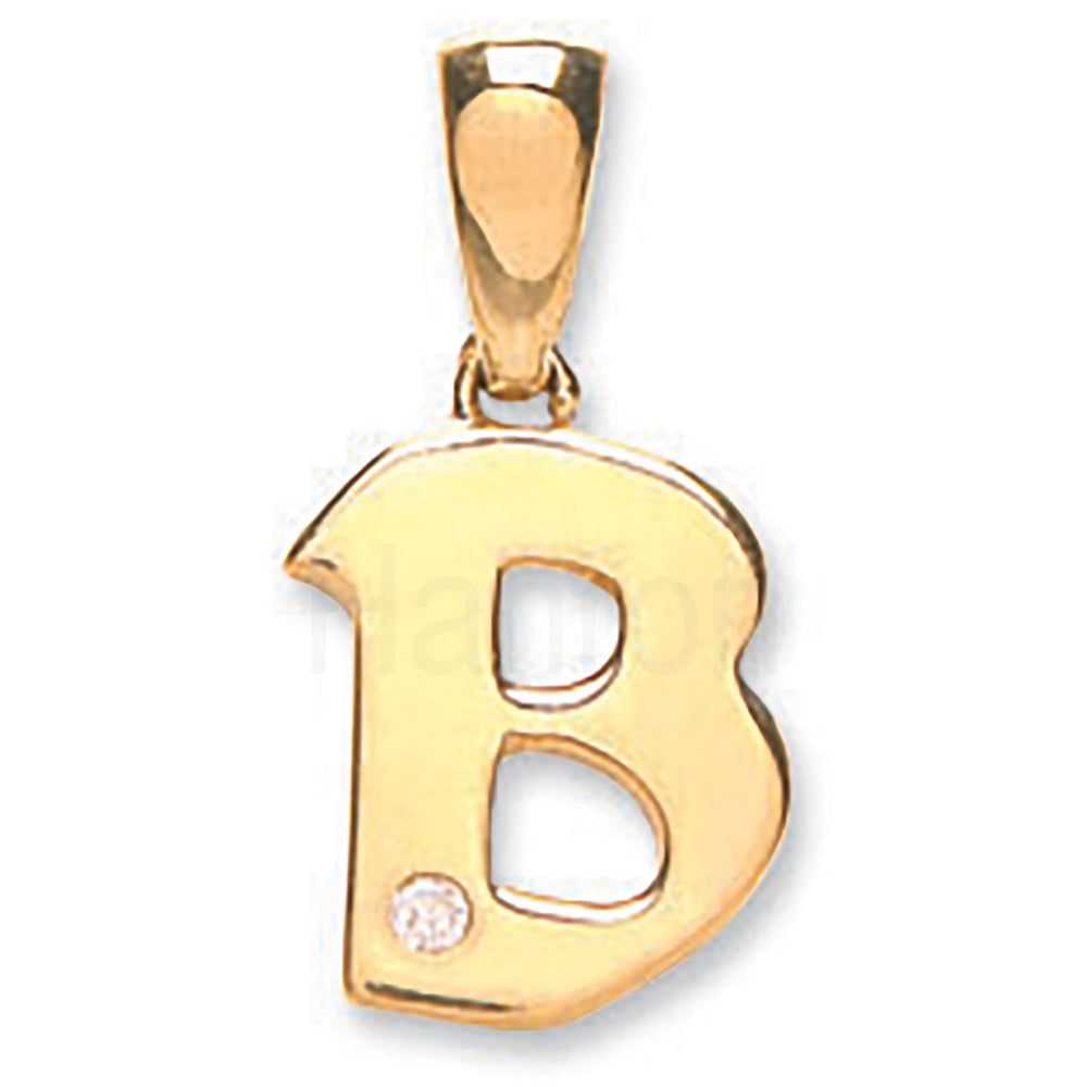 9ct Yellow Gold 0.01ct Diamond B Initial