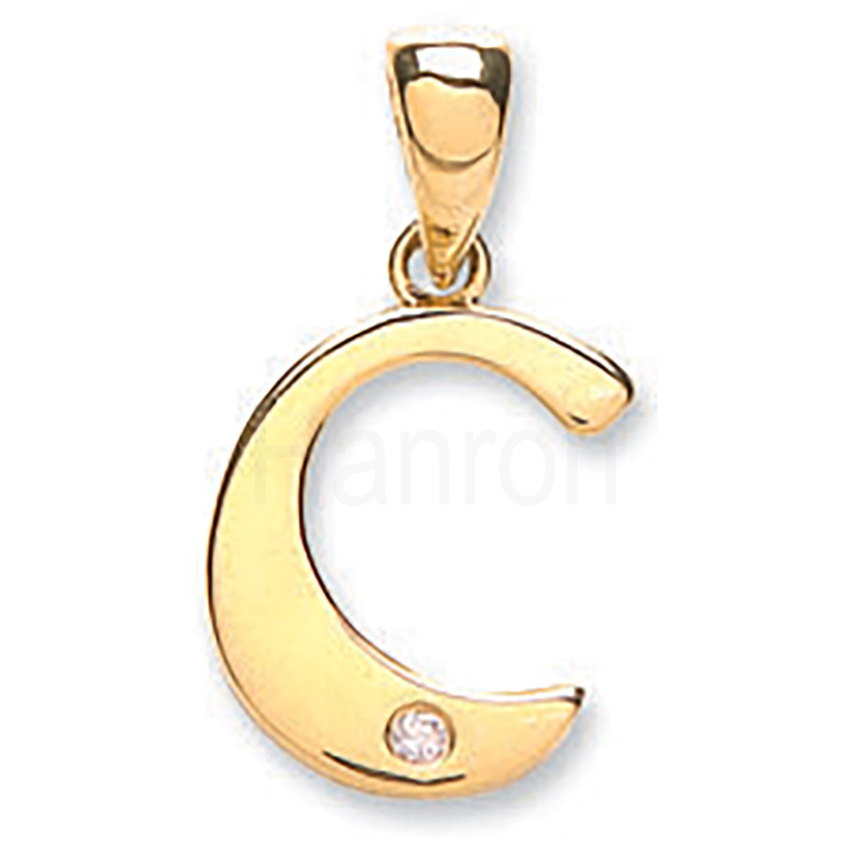 9ct Yellow Gold 0.01ct Diamond C Initial