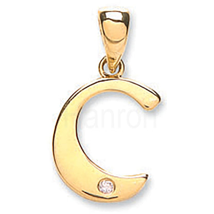 9ct Yellow Gold 0.01ct Diamond C Initial