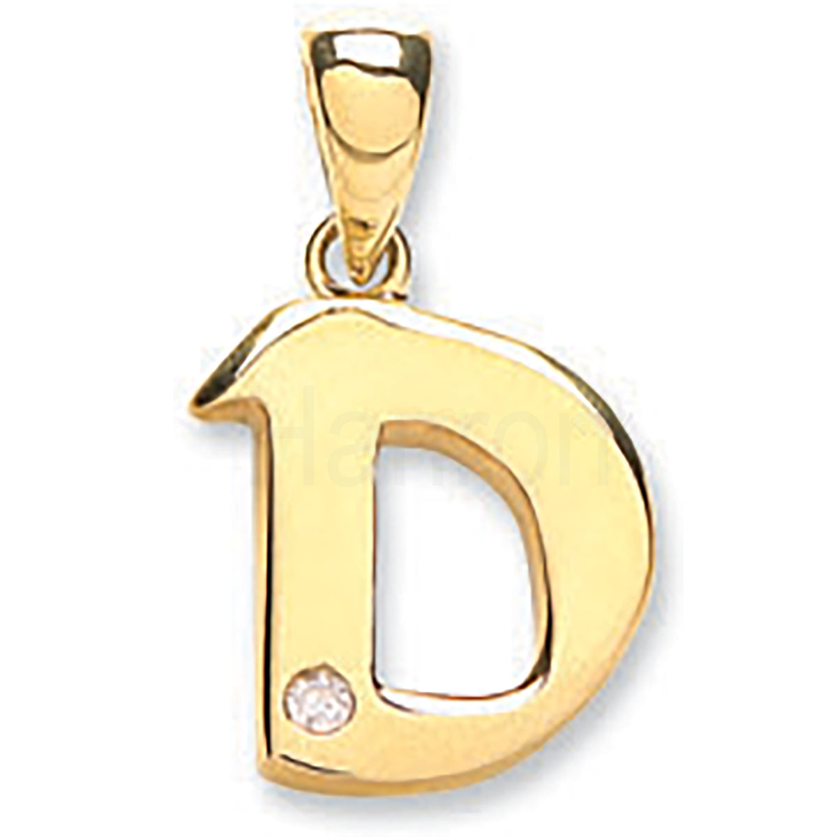 9ct Yellow Gold 0.01ct Diamond D Initial