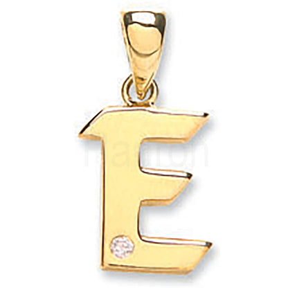9ct Yellow Gold 0.01ct Diamond E Initial