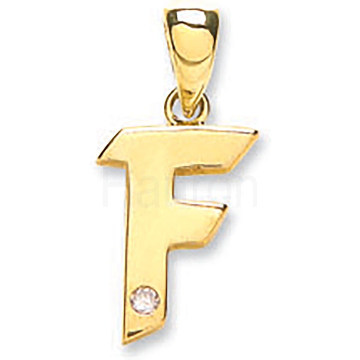 9ct Yellow Gold 0.01ct Diamond F Initial