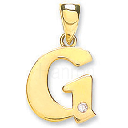 9ct Yellow Gold 0.01ct Diamond G Initial
