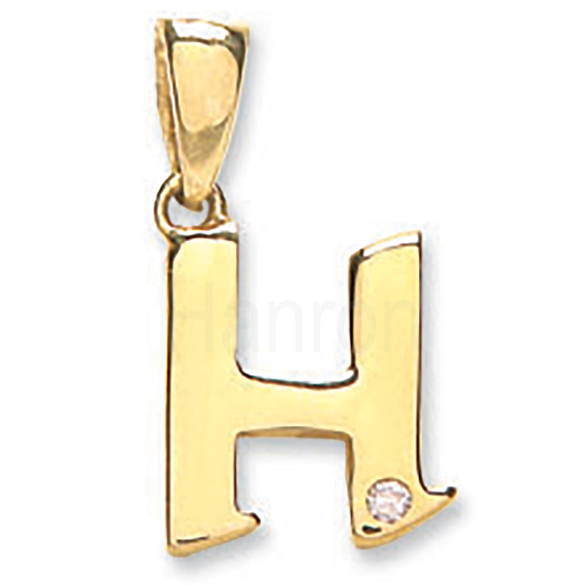 9ct Yellow Gold 0.01ct Diamond H Initial