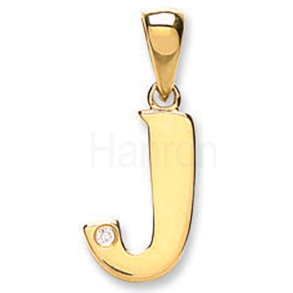 9ct Yellow Gold 0.01ct Diamond J Initial