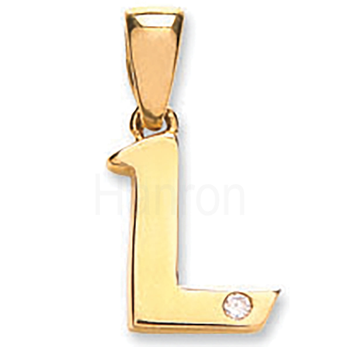 9ct Yellow Gold 0.01ct Diamond L Initial