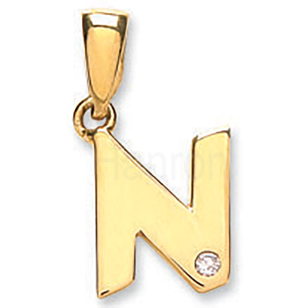 9ct Yellow Gold 0.01ct Diamond N Initial