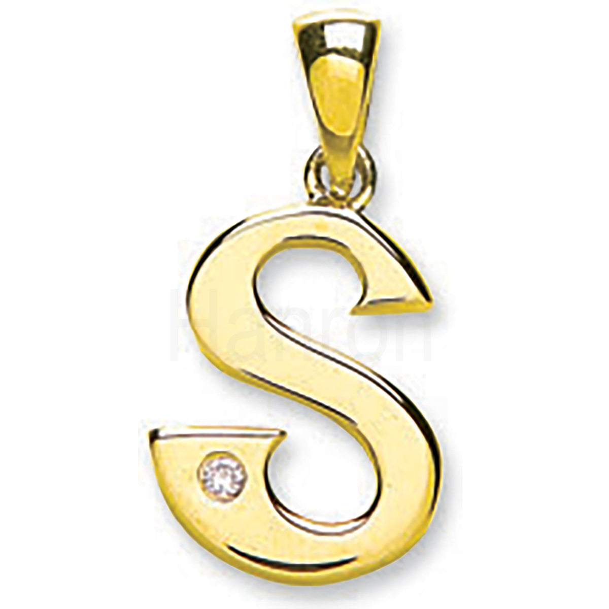 9ct Yellow Gold 0.01ct Diamond S Initial