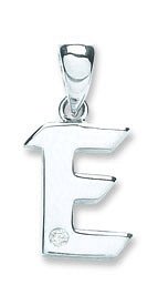 9ct White Gold 0.01ct Diamond E Initial