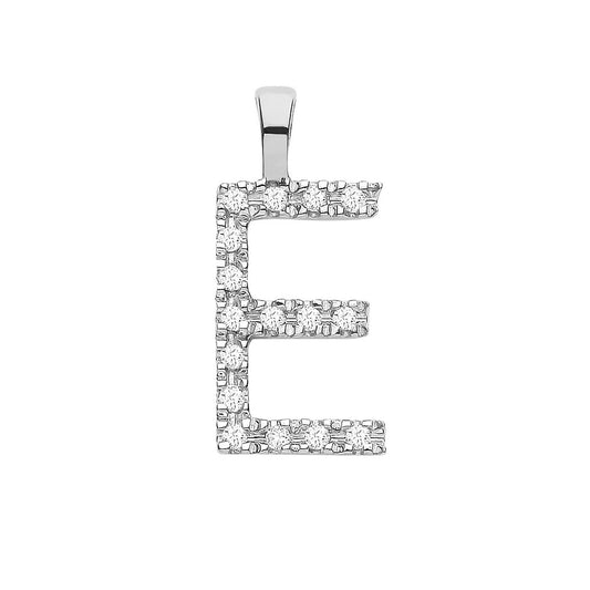 9ct White Gold 0.06ct Diamond E Initial - Luxury Watch - Certified Authentic - Swiss Made – Luxury Watch by Imperial T