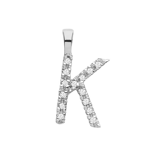 9ct White Gold 0.05ct Diamond K Initial - Luxury Watch - Certified Authentic - Swiss Made – Luxury Watch by Imperial T