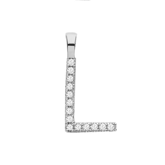 9ct White Gold 0.05ct Diamond L Initial - Luxury Watch - Certified Authentic - Swiss Made – Luxury Watch by Imperial T