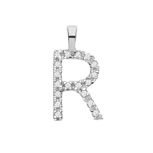 9ct White Gold 0.06ct Diamond R Initial - Luxury Watch - Certified Authentic - Swiss Made – Luxury Watch by Imperial T