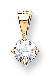 18ct Yellow Gold 0.15ct Claw Set Diamond Solitaire Pendant