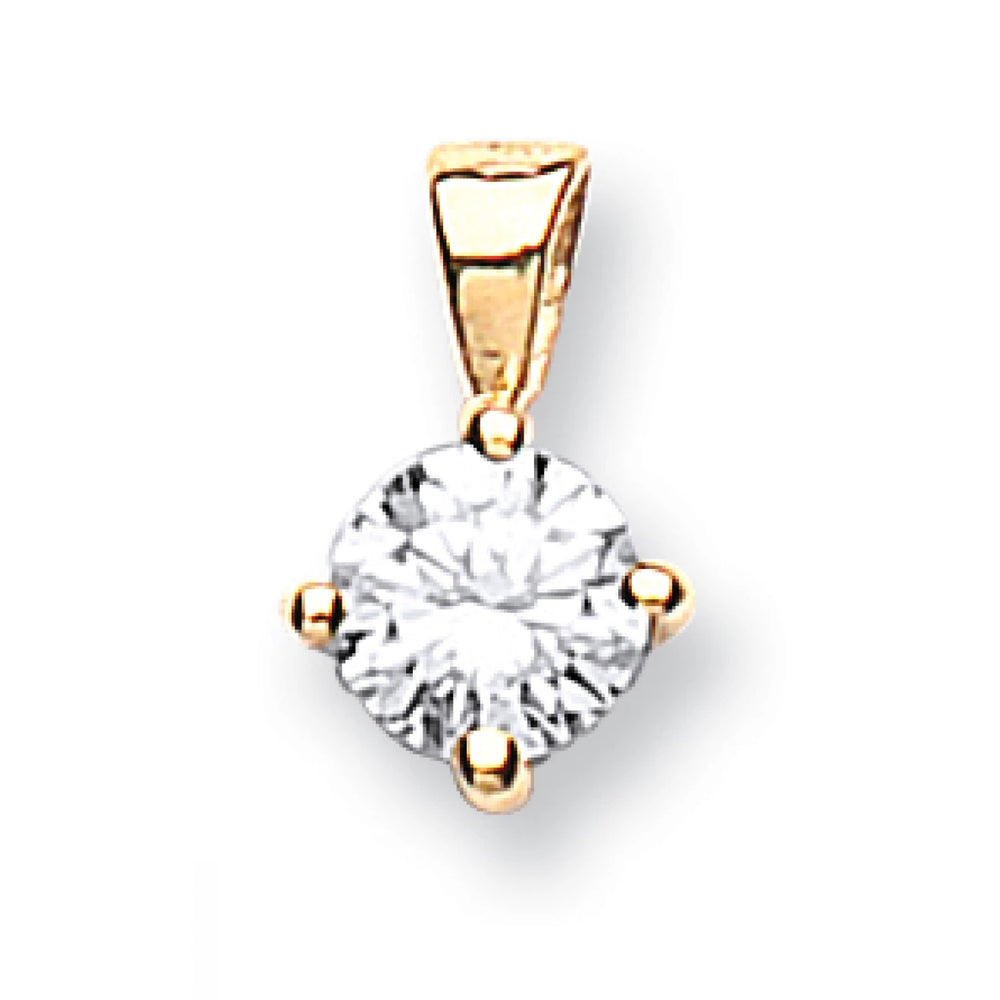 18ct Yellow Gold 0.25ct Claw Set Diamond Solitaire Pendant