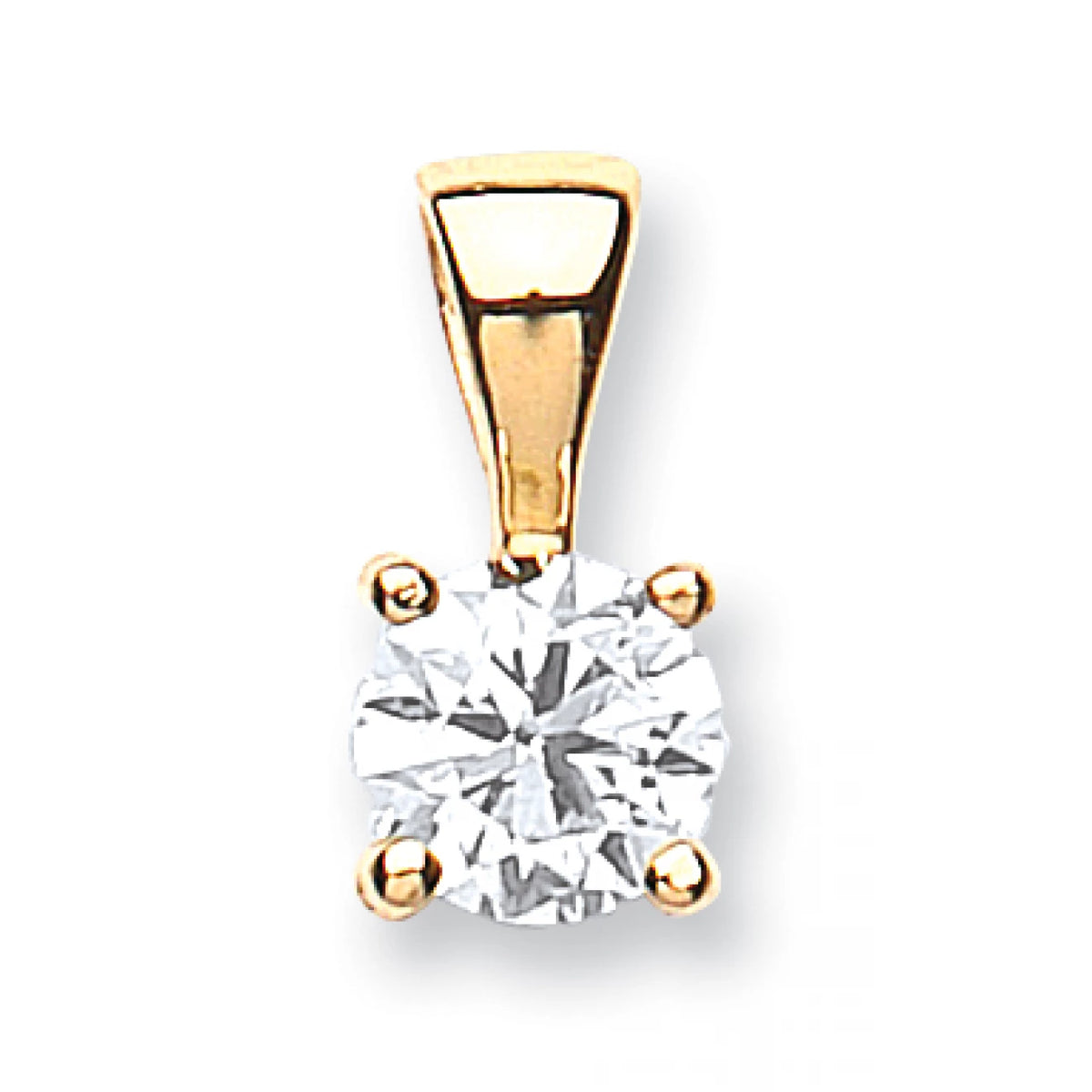 18ct Yellow Gold 0.70ct Claw Set Diamond Solitaire Pendant