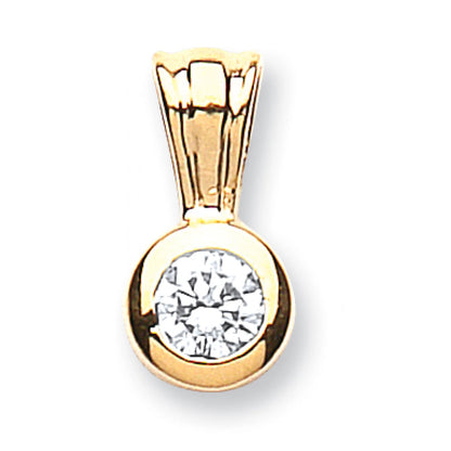 18ct Yellow Gold 0.25ct Rubover Set Diamond Solitaire Pendant